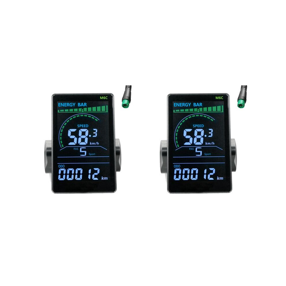 2X M6c Electric Bike Lcd Display Meter 24V-60V E Scooter Lcd Panel Color Screen With Usb (5Pin) 6031250360723
