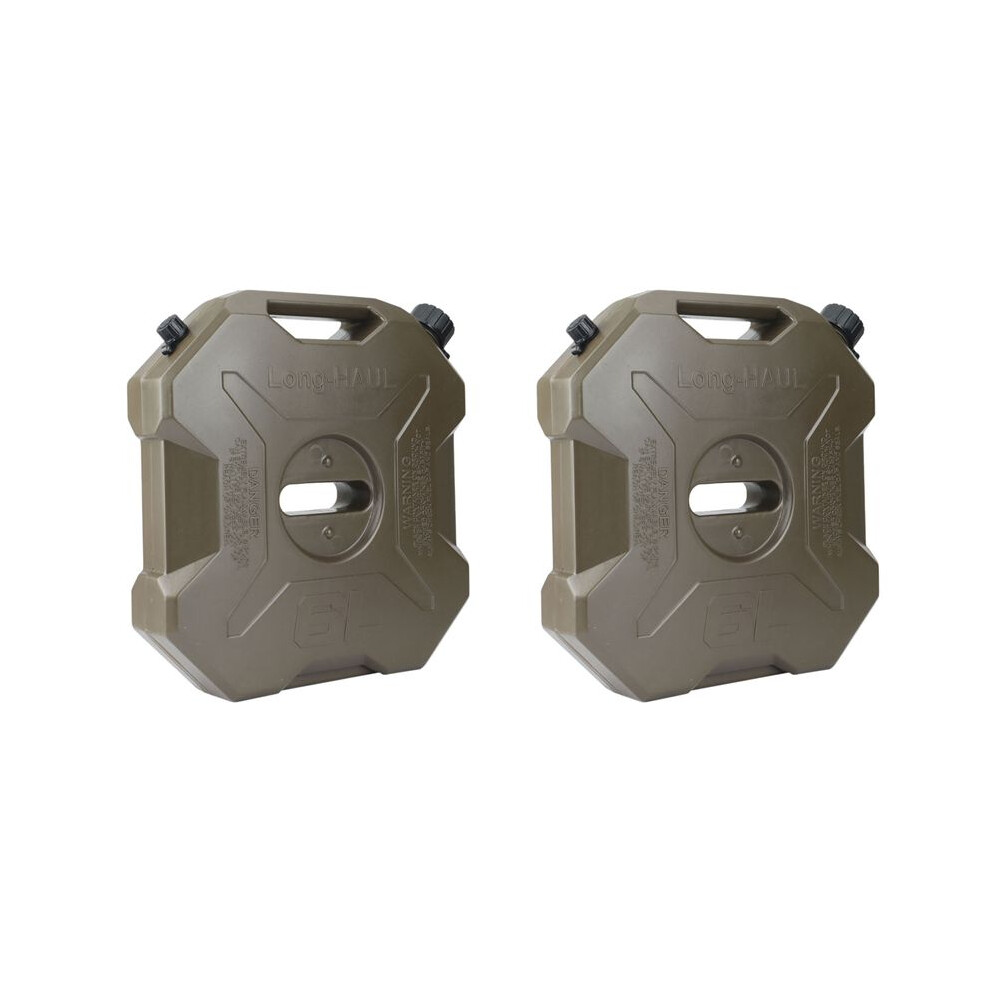 2X 6L Liter Atv Utv Motorcycle Spare Jerry Can Gas Fuel Tank Plastic Petrol Car Container Petrol Tank Canister Green 6031836969333