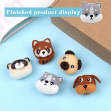 Needle Felting Beginner Keychain Kit,Animals Needle Felting Supplies Set Included Roving,Needle Felting Pad,Needles