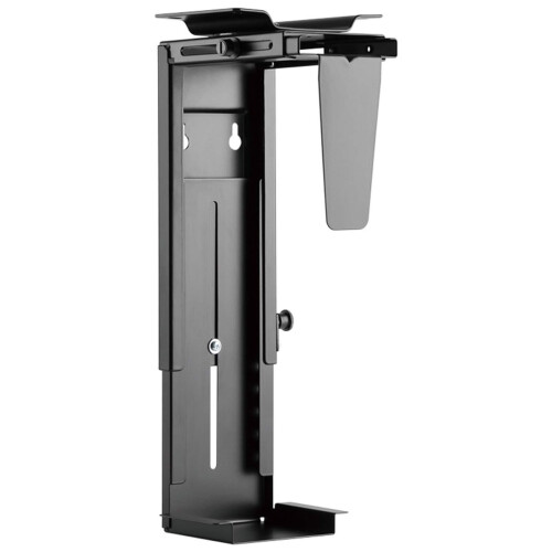 Under Desk CPU Mount Adjustable PC Holder with 360 Rotation, SpaceSaving Mobile Tower Stand