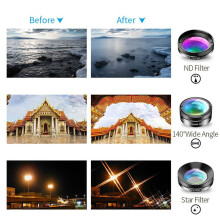 2X APEXEL 6In1 Kit Camera Lens Photographer Phone Lenses Kit Macro Wide Angle Fish Eye CPL Filter for Mi9