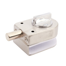 2X Glass Sliding Door Lock Non-Apertured Stainless Steel Glass Door Lock for Shower Room Bathroom Accessories