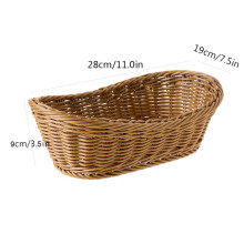 4X Oval Wicker Woven Basket Bread Basket Serving Basket, 11 Inch Storage Basket