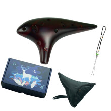 Gebruiksvriendelijk keramisch Ocarina 12-gaats instrument-Bruin