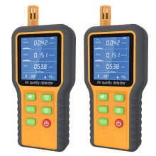 2X Air Quality Monitor CO2 Monitor Formaldehyde Detector TVOC/Temp./Humidity Indoor with Buzzer Prompt,Backlit Screen