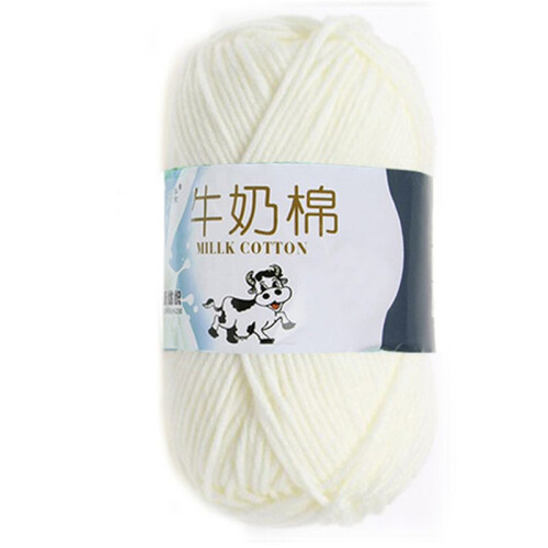 5 Group Milk Cotton Wool Yarn for Hand Knitting Soft(White) Rough About 2.5mm 1