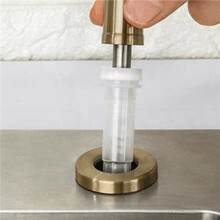 2X Kitchen Sink Soap Dispenser Countertop Pump Hand Lotion Built in Bottle Stainless Steel Screw Soap Dispenser Gold