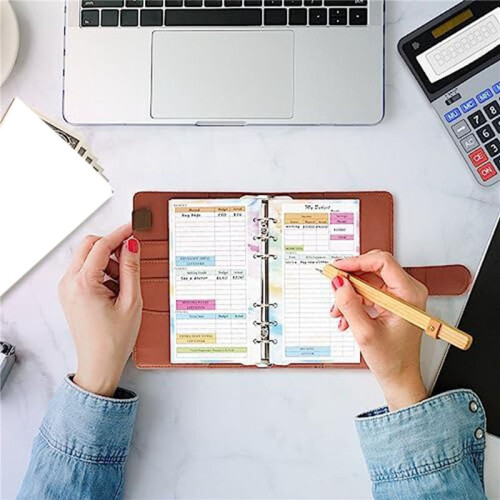 2 Set A6 Budget Planner Refill 82 Sheets Monthly Weekly Planner Notepad 6 Hole for A6 Binder Cover Save A 1