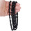 3X Collar Cadena del Sueter Larga de Perla Falsa de Moda - Negro 3