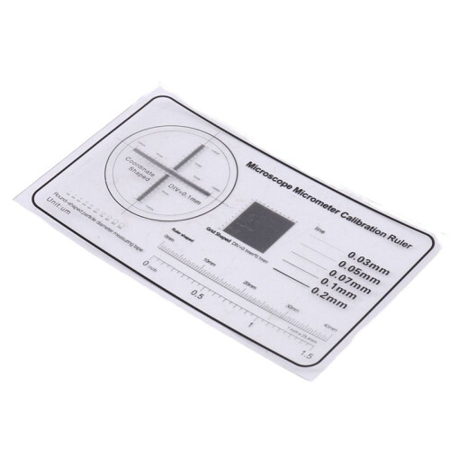 4X Microscope Correction Ruler Optical Micrometer Correction Sheet Precision Instrument Film Calibration Plate,B 2