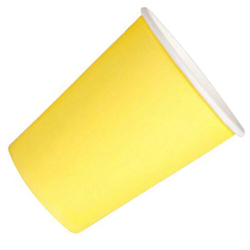 80 Paper Cups (9oz) - Plain Solid Colours Birthday Party Tableware Catering(Yellow) 1