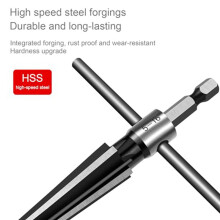 4-Delige Hand-/Boorbit 2 Doelgerichte Taps Toelopende Ruimer 6 Sleuven Zeskantige Ruimer 5-16 mm / 3-13 mm Taps Toelopend