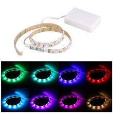 5X RGB Flexible LED Light Strip IP65 15leds DC5V with Controller Battery-Powered, LED Tape, Light Strips(0.5M)