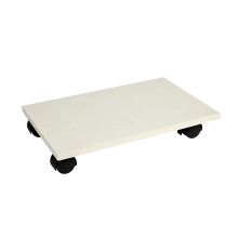 Wooden CPU Stand with Lockable Caster Wheels, Solid Oak Computer Tower Holder for Desktop PC