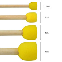 400 Stueck Runde Schwaemme Pinsel Set Kinder Malwerkzeuge - Schwamm Malerei Set DIY Malwerkzeuge in 4 Groessen Fuer Kinder