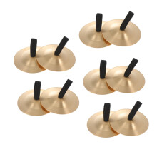 Finger Cymbals Set for Belly Dancing 10Pcs Durable Copper Bronze with Bright Clear Tone Gold