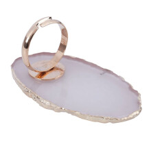 2 Pc Resin Stone Color Nail Art Ring Palette Finger Ring Plate Acrylic Uv Gel Polish Cream Foundation Mixing Nail
