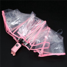 4X Umbrella Automatic Umbrella Rain Women Men Sun Rain Auto Umbrella Compact Folding Transparent +  Border
