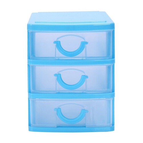 4X  Translucent Drawer Type Plastic Storage Box( 3 Layers) 1