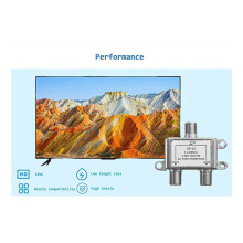 4X Digital 2 Way Coaxial Cable Splitter 5-2400MHz, RG6 Compatible, Work with Analog/Digital TV Connections and Internet