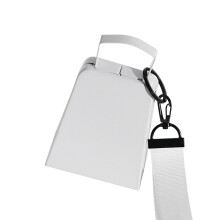 4 Inch Iron Cowbell with Wrist Strap, Loud Clear Metallic Tone for Sports Events and Parties
