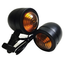 20 Peças Motocicleta Preta Luz Indicadora de Mudança de DireçãO Moto Luz Piscante para Chopper Bobber