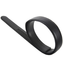 8X Luxury Men'S Leather Automatic Ribbon Waist Strap Belt Without Buckle Black