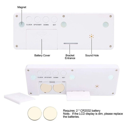 4X  Digital Countdown Days Timer Clock - 999 Days Count Down Clock Timer for Graduation Lab Kitchen (White) 2