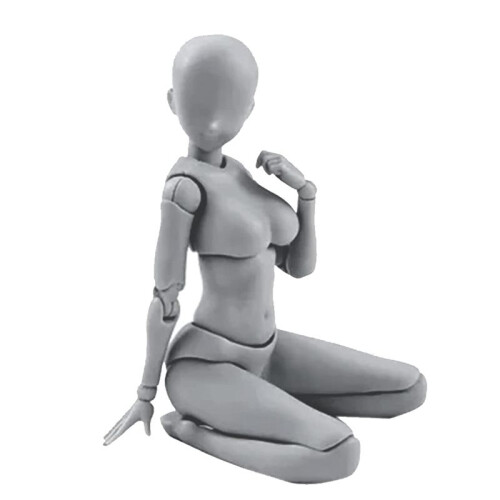 4X Action Figures PVC Model with Box Drawing Figure Models for Artists(Female+Male,Grey) 2