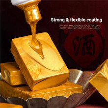 Bottle Sealing Wax Blocks - Resilient and Versatile Bottling Wax for Wine, 8 Wax Nuggets 0.5lb with PTFE-Tape,Gold