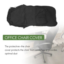 8X Office Chair Cover Elastic Siamese Office Chair Cover Swivel Chair Computer Armchair Protective Cover(Black)