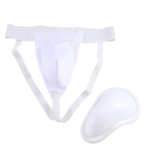 2X Groin Protector Cup Men, Boxing Kickboxing Muay Groin Guard, Ventilated Adjustable, Karate Fighting Training L 1