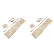2X Puppenhaus Miniaturen, 1/12 Holz Treppen Wange Stufen Treppe mit Handlauf Modell Puppen Haus Dekor Modell 2