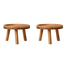 2X Flower Pot Tray Solid Wood Flower Shelf Indoor Desktop Living Room Potted Succulent Pothos Floor-Standing Vase Base
