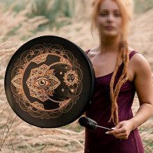 Shamanic Drum with Rope Handles and Mallets for Meditation, Ceremony and Sound Healing