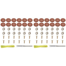 2 Set Leren Drukknopen voor Bekleding, Geschikt voor Het Vastknopen van Meubels, Bed, Bank, Stoel, Autostoel, Camperdak, Bruin