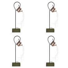 4X Zonne-Gieterverlichting Vintage Metalen Ketellichtsnoer Waterdichte LED-Kerstverlichting Zonnetuin Buiten Klein