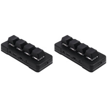 2X MK424Pro 4-Key Customized Keyboard+Mechanical USB+BT+2.4G Connection Black
