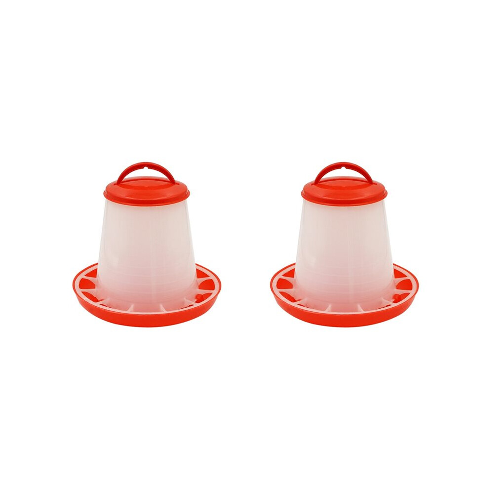 2X 1.5Kg Automatic Chicken Feeder Bucket Rooster Hen Feeding Device, Farm Animal Poultry Quail Feeding Supplies 4712228344007