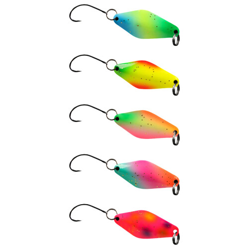 5pcs Glow Spinner Baits Rhombus Spoon Lures Double Side-35mm
