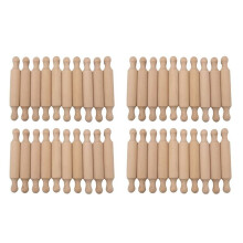 40PCS  Rolling Pins for Crafts, Small Wooden Dough Roller for Children in the Kitchen Baking Wooden Tiered Tray