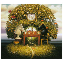 DIY Diamond Painting Diamond Embroidery Round Resin Diamond Stitch Home Wall Decor 30X40cm,Chess