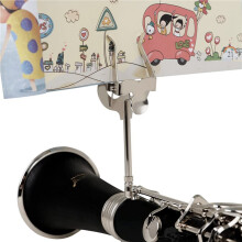 2X Silver Clarinet Sheet Music Clip Clamp- Holder Lyre Brass Musical Instrument for Clarinet Tuba Parts