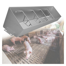 Stainless Steel Pig Feeder Trough for 5 Pigs, Durable Easy Clean Farm Hog Feeding Trough 47–79 inch