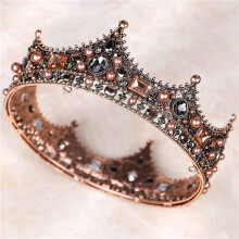2X King Crowns för Men - Barock Vintage Rhinestone Crystal Crown, Full Kings Crown för Män för Teaterbalfest