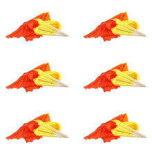 6X Belle Soie Trois Couleurs Gradient Flamme Danse du Ventilateur à la Main Pliant Bambou Fan Décoration Ventilateur pour Dames Womens Maison
