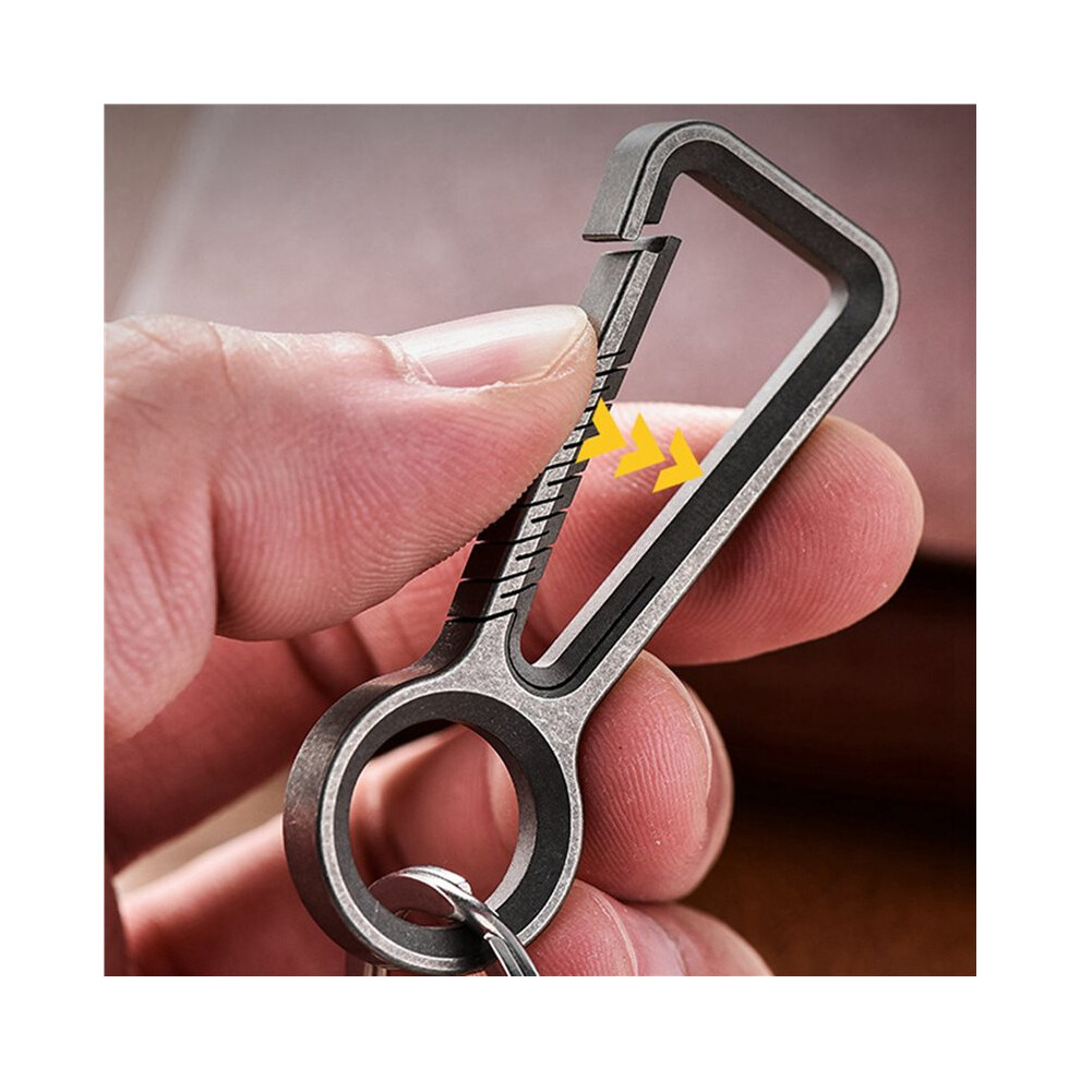 2X Titanium Carabiner Keychain Clip,Double-End Quick Release Hook,Key Holder With Titanium Key Ring 6031119107414