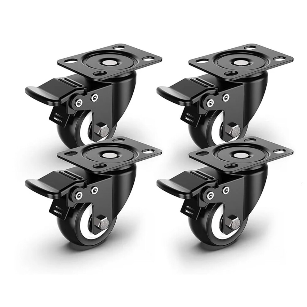 4Pcs Heavy Duty Swivel Caster Wheels With Dual Locking, 50Mm No Noise Wheels, 440Lbs Load Capacity 9771547153306