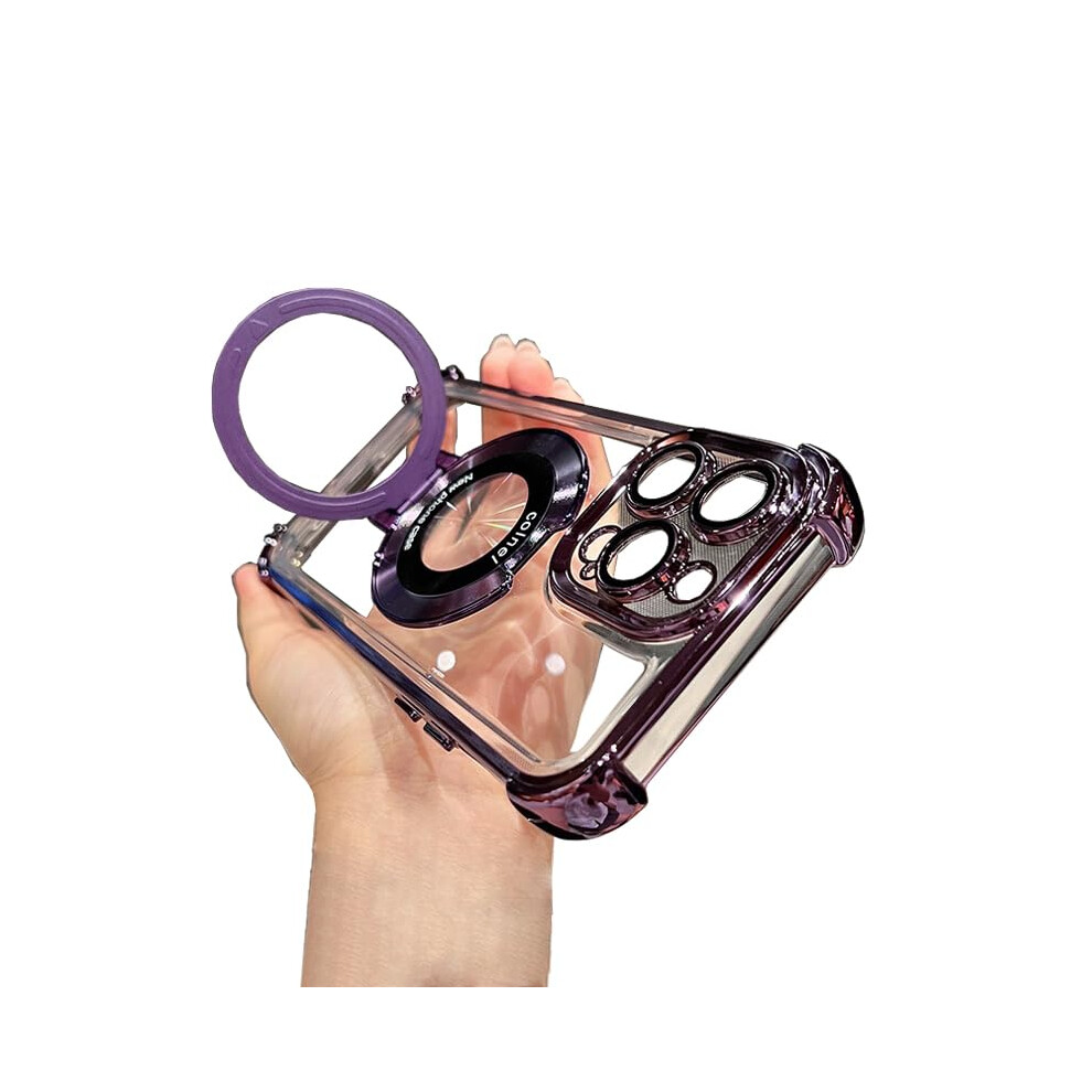 Magnetic Compatible Case For Iphone 14 Pro Max Shockproof Cover With Raised Edges And Slim Design Purple 9073542747291