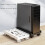 Adjustable Computer Tower Stand with Lockable Wheels, Mobile CPU Holder Under Desk for Gaming PC, Black/White 3